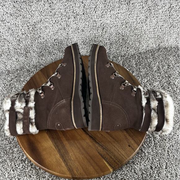 Roxy Alpine Collection BRANDI IIl Suede Faux Fur Snow Women Size 12 Boots Brown - Picture 8 of 11